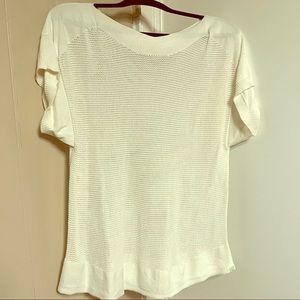 White knit short sleeve shirt, XL, never worn